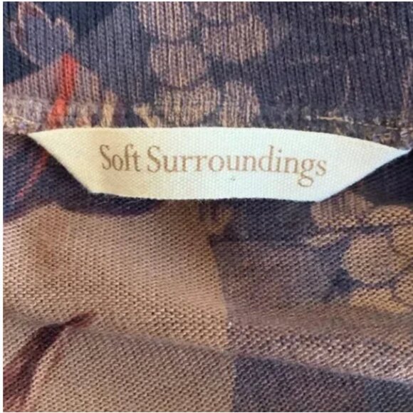 Soft Surroundings Women's Heavenly Soft Millie Crane Floral Print Tunic PXS - Picture 6 of 9